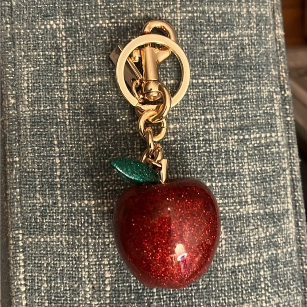 Red Glitter Apple Keychain